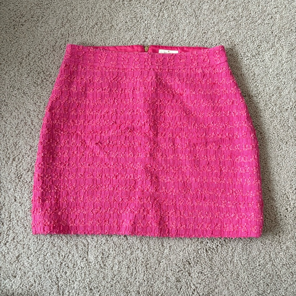 Pink Kate Spade tweed mini skirt